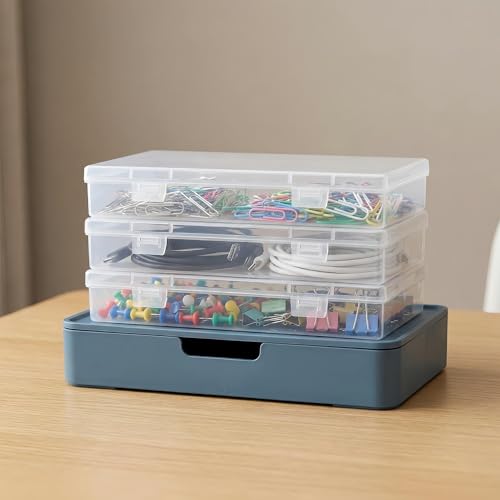 LJY 6 Clear Rectangular Plastic Boxes, 7.1 x 4.3 x 1.2 in for Electronics - color: Transparent, size: 7.1 x 4.3 x 1.2 inch