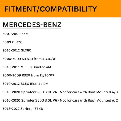 Drive Belt Kit + Tensioner + Idler Pulleys Compatible with Mercedes BLUETEC & Sprinter Select Models