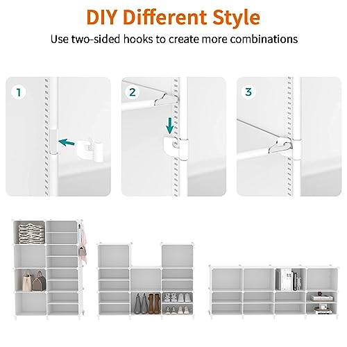 AWTATOS Closet Organizer 8 Cube Storage Shelves, White - color: White