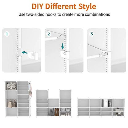 AWTATOS Closet Organizer 8 Cube Storage Shelves, White - color: White