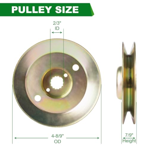 M163464 M154394 Mower Spindle Pulley Fits John Deere Z445 Z425 Z435 Ztrak Zero Turn Mower (3 Pack) - color: M163464 M154394 3 pack