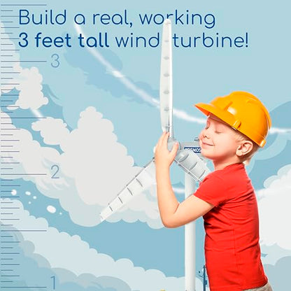 Thames & Kosmos Wind Power V4.0 STEM Experiment Kit | Build a 3ft Wind Turbine to Generate Electricity | Learn About Renewable Energy & Power a Small Model Car | Weatherproof for Outdoor Use