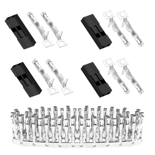 50 Sets / 150 Pieces for Dupont 2.54mm 2Pin Black Female Connector - size: 2-Pin Female, style: Black-Single Row