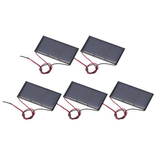 MECCANIXITY 5 Pcs 1.5V 0.24W 160mA Mini Solar Panels, Small Polycrystalline Solar Cell Panel with 2 Cable for DIY Electric Toy Materials Kits Charger, 60mm x 30mm - style: 1.5V 0.24W 160mA
