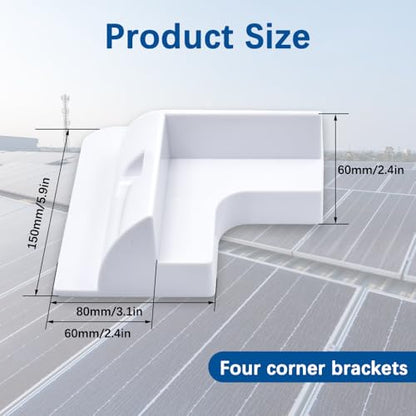 4pcs Solar Panel Mounting Brackets Kit, Dill-Free, UV Resistant, for RV, Truck, Camper, Boat (4 pcs Corner mounting Brackets, White)