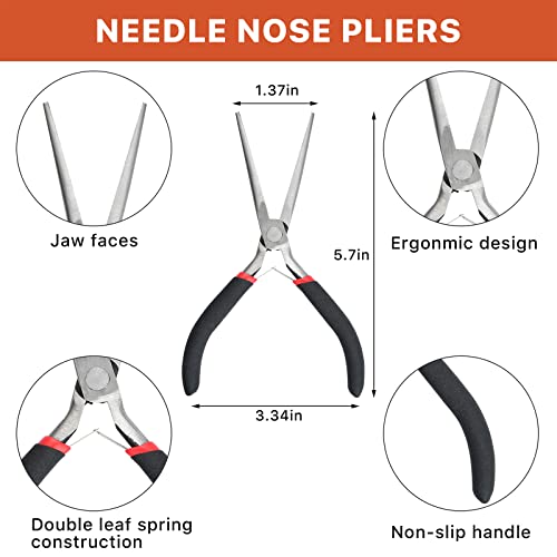 22 Pieces Metal DIY Model Tool Sets Metal Earth Model Kits, 2 Nose Pliers and Tab Edge Cylinder Cone Shape Bending Assist Tools for 3D Metal Jigsaw Puzzles Assembly