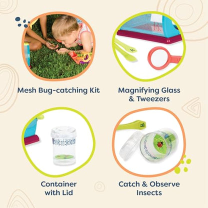 B. toys Bug Bungalow Bug Catching Kit with Mesh Bug House Case, Summer