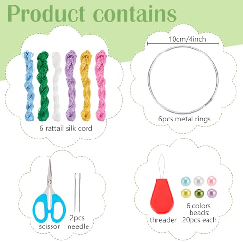 INFUNLY 6 Set Small Dream Catchers Bulk Simple Weaving DIY Mini Dream Catcher Kit Make Your Own Dream Catcher Kit for Adults with Instruction for Bag Pendant Car Mirror Decor Backpack Charm - style: 6pcs weaving