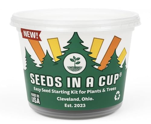 Seeds In A Cup® Macadamia Tree Grow Kit – Easy Indoor/Outdoor Seed Starter | Grow Your Own Nut Tree | Made in USA | Great Gift for Gardeners & Kids