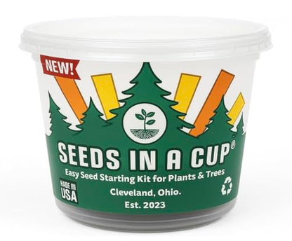 Seeds In A Cup® Macadamia Tree Grow Kit – Easy Indoor/Outdoor Seed Starter | Grow Your Own Nut Tree | Made in USA | Great Gift for Gardeners & Kids