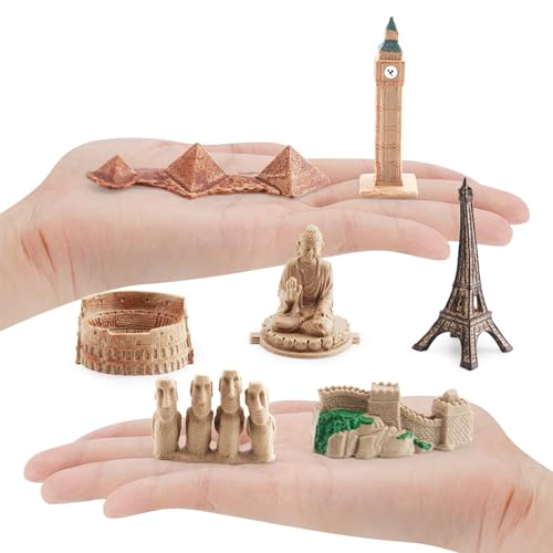 ONEST 20 Pieces Mini World Building Model Playsets Famous Architecture Figurines Toys for Boys and Girls - style: A Set