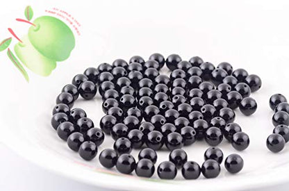 Natural Stone Beads 100pcs 8mm Black Obsidian Round Genuine Real Stone Beading Loose Gemstone Hole Size 1mm DIY Charm Smooth Beads for Bracelet Necklae Earrings Jewelry Making (Black Obsidian, 68mm) - color: Black Obsidian, size: 8mm