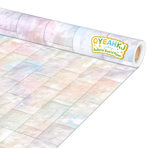 Graffiti Wall Bulletin Board Paper Roll Pastel Brick Gradient Stone Bulletin Board Background Back to School Classroom Decor Poster for Art Craft DIY Projects Home Office Party Supplies 17.7in x 20ft - style: Pastel Brick
