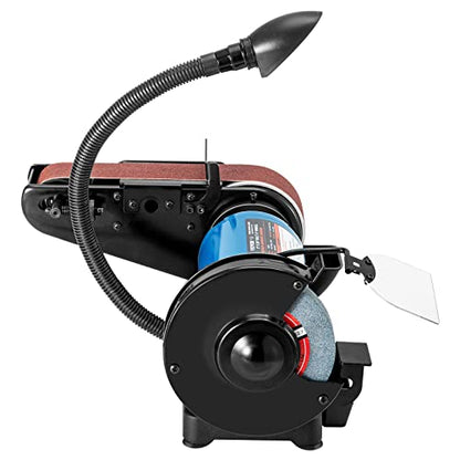 VEVOR 2IN1 2" Belt Grinder for Knife Making, 6" Belt Sander, 3450RPM Belt and Disc Bench Sander 90° Belt Holder with Sturdy Base and LED Working Lamp - size: 6" Grinder & 2" x 28" Belt Sander Combo