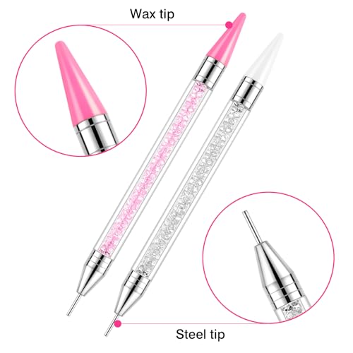 Rhinestone Picker Tool, 2 Bedazzling Pen, 6 Extra Wax Tips&Tweezer
