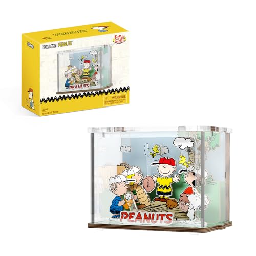 puremind Snoopy Baseball Miniature Wooden Puzzle Kit, Peanuts 3D Puzzle - style: Baseball Miniature