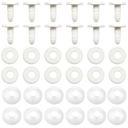 TOAOB 20 Set 30mm Doll Joints for Amigurumis Crochet White Movable Plastic Animals Joints for Crochet Stuffed Animals Crafts Puppets Limbs and Arms Leg Neck Joints Doll Making - size: 30mm