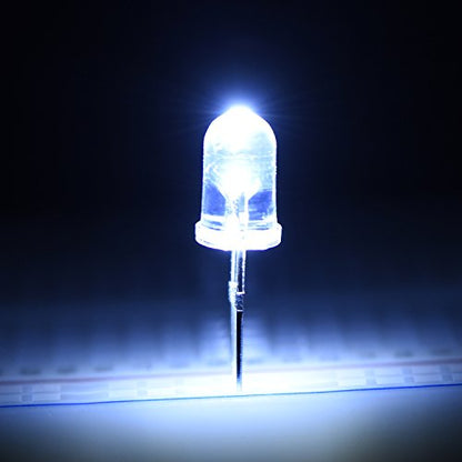EBOOT 100 Pcs Clear LED Light Emitting Diodes Bulb LED Lamp, 5 mm (White) - color: White