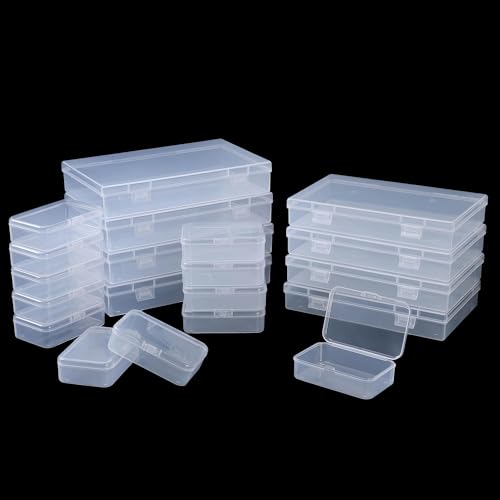 LJY 20 Clear Plastic Boxes, 3 Sizes for Hardware - color: Transparent, size: Mixed Sizes