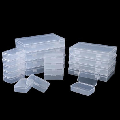 LJY 20 Clear Plastic Boxes, 3 Sizes for Hardware - color: Transparent, size: Mixed Sizes