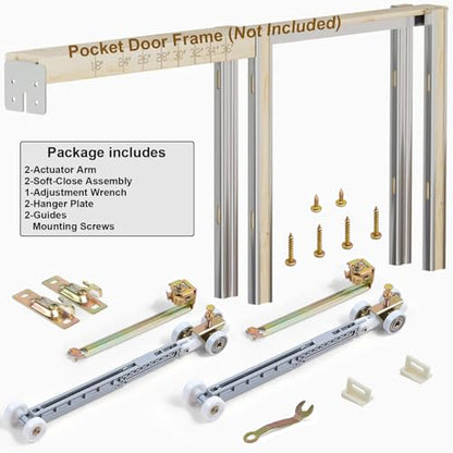 Sliding Pocket Door Bi-Directional Soft Close Rollers Kit - size: 1062-Bi-Directional Soft Operation