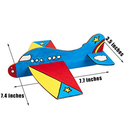 Gejoy 8 Packs Wooden Airplane Kits Balsa Wood Model Plane Toy Bulk