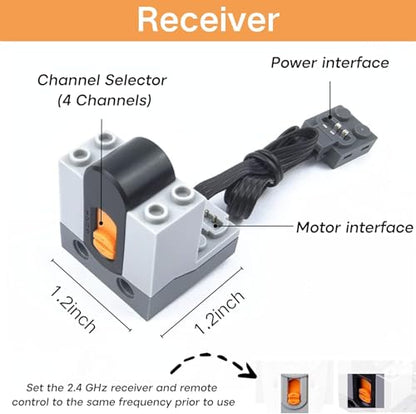 13‑in‑1 Building Blocks Motor Kit, Powerful Motor Set with Advanced Remote Control Functionality, Wide Compatibility with Most Stud-Based Construction Bricks