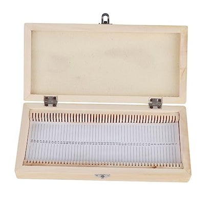 Biology Glass Prepared Microscope Slides Specimens Wooden Slide Storage Box Case