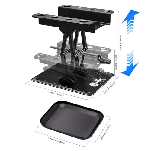 RC Car Work Stand w/Screw Tray for 1/8 1/10 1/12 Scale RC Cars, All Black - color: All Black