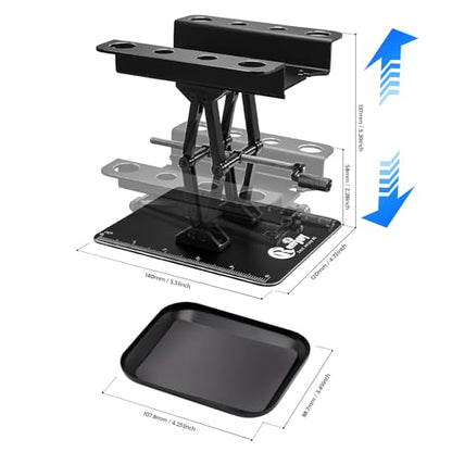 RC Car Work Stand w/Screw Tray for 1/8 1/10 1/12 Scale RC Cars, All Black - color: All Black