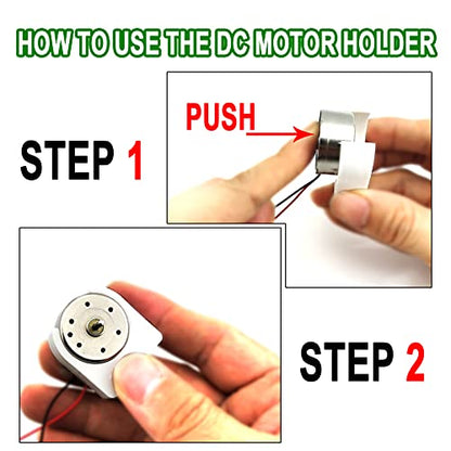 EUDAX Mini Generator Motors 3V-12V DC Motor Electric Motor for DIY Toys Wind Turbine Generator Hand Cranked Power Generator Model (Plastic Motor Holder)