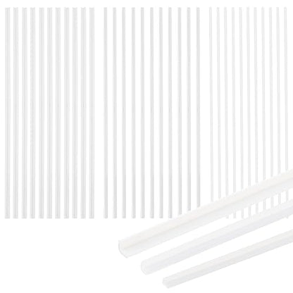 BENECREAT 60 Pcs 3 Styles Abs Styrene Plastic L-Shaped Right Angle Strip White, Thick Styrene Plastic Evenly Legged Angularly Formed, for DIY Craft Sandbox Material for Model Building - color: L Shape