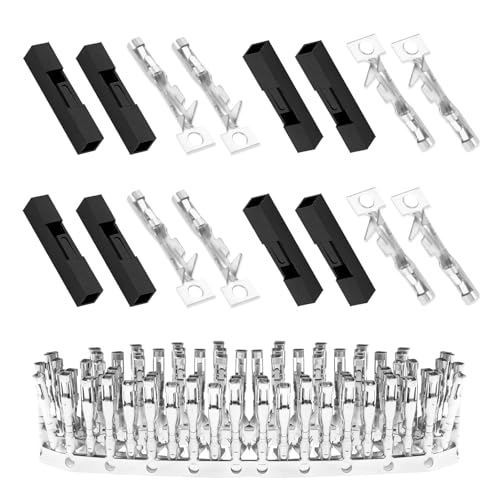100 Sets/200 Pieces for Dupont 2.54mm 1Pin Black Female Connector - size: 1-Pin Female, style: Black-Single Row