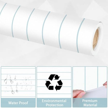 Qyeahkj Composition Bulletin Board Paper Roll Notebook Blue Lined Bulletin Background Decor Fade Resistant Classroom Decorations Poster Art Craft Home Wall Education Supplies 17.7in x 20ft - style: Lined