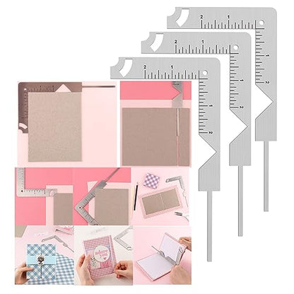 3Pcs/Set,Book Cover Guide,5-in-1 Stainless Steel Metal Bookbinding Cover Tool for Making Book Cover Creating Book or Album Covers Out of Chipboard Makes Creating Covers Out of Chipboard Simple. - color: 3PCS Book Cover Guide