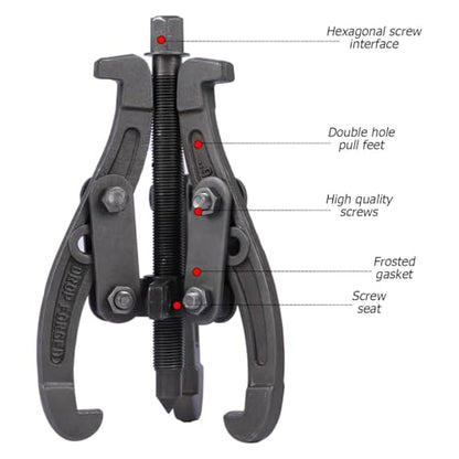 BELOMI 3 Jaw Inner Bearing Puller, Pilot Bearing Gear Puller for Auto with Reversible Jaws, Heavy Duty Gear Extractor Tool for Automotive Wheel, Pulling Kit for Motorcycle Car SUV (10 inch) - size: 10 inch