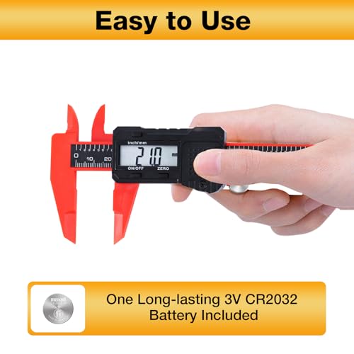 6" Electronic Digital Caliper with LCD Screen - color: Red