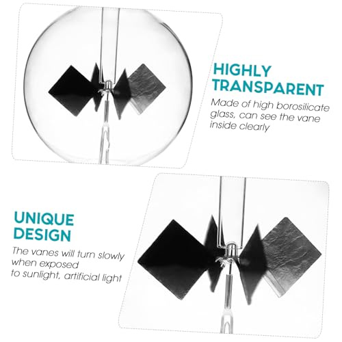 iplusmile Solar Power Radiometers, Sun Light Energy Vanes Windmill Rotating Glass Crookes Educational Teaching Study Tool for Office, Home, School