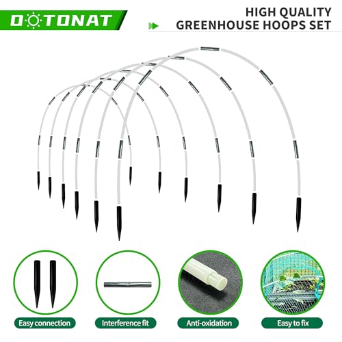 8FT Garden Hoops Grow Tunnel Kit - Rust-Free Fiberglass Frame for Raised Beds, 36pcs - DIY Plant Support for Garden Netting, Row Covers, and Greenhouse Protection - style: Vanilla-36pcs