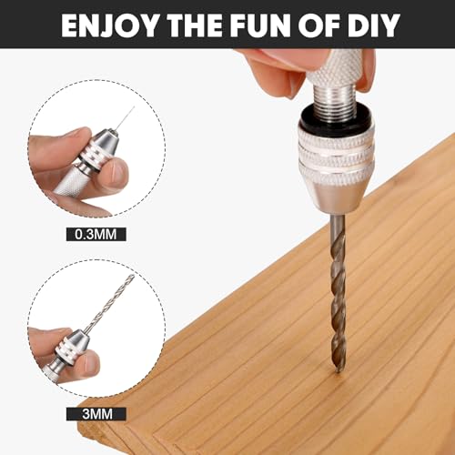 Mudder 36 Pcs Pin Vise Hand with Micro Drill Bits Set, Sliver - color: Silver