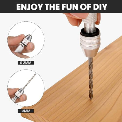 Mudder 36 Pcs Pin Vise Hand with Micro Drill Bits Set, Sliver - color: Silver