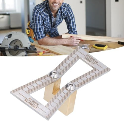 Marker with 1:5/1:6/1:7/1:8 Slopes - Brass and Stainless Steel Scribing Gauge for Woodworking Board Splicing and Right Angle Connections(With Scale) - size: With Scale