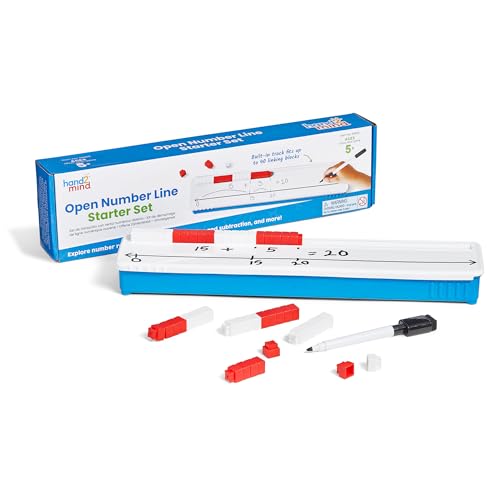hand2mind Open Number Line Starter Set, White Board Dry Erase Number Lines for Students, Teaching Addition and Subtraction, Educational Math Manipulatives, Classroom Supplies for Teachers Elementary