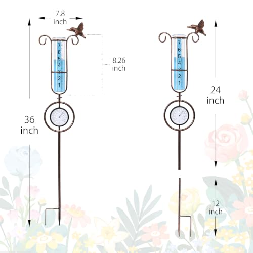 MUMTOP Rain Gauge Outdoor, Bird Rain Gauge for Lawn, Yard and Garden