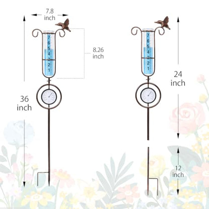 MUMTOP Rain Gauge Outdoor, Bird Rain Gauge for Lawn, Yard and Garden