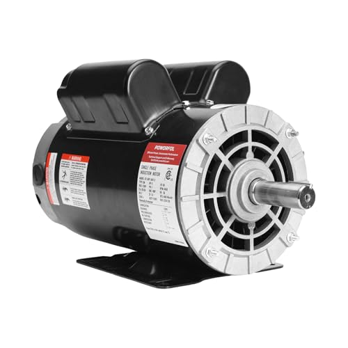 5 HP Electric Motor, 230V Single Phase, 3450 RPM, 56 Frame, 7/8" Keyed Shaft, 20 Amp, Alloy Steel, CW/CCW Rotation (5HP)