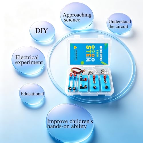 Kids Electric Circuit STEM Experiment Kit, Physics Learning Set for Series & Parallel Circuits, Teaching Supplies for Classroom & Homeschool Students (Pack of 2) - size: 5.7 x 1.25 x 3.38 inches (Pack of 2)