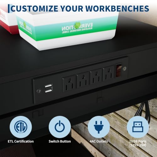 48 in Heavy-Duty Garage Workbench Work Table with 2 Drawers