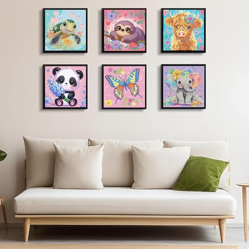 6 Pack Diamond Art Kits for Kids Teens, Diamond Painting for Kids 6X6 Inch - color: DPKK-3