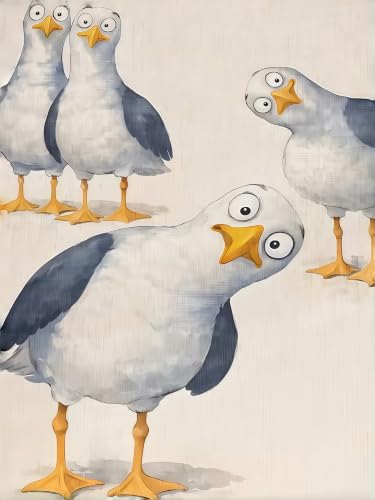 Animal Diamond Painting Kits for Adults,Cartoon Seagull Diamond Art Kits - color: KM1315-1